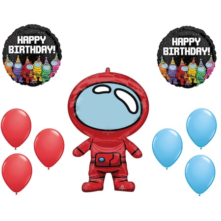 Space, Alien, Rocket Theme Balloon Set, 30in. SPIES IN SPACE SUPERSHAPE, 18inch SPIES IN SPACE